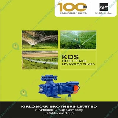 Kirloskar 1 HP 1Phase Centrifugal Monoblock Pump,12m Head, 24840 LPH, 50x50 mm (KDS 112 Low Voltage) - 1 Year Warranty