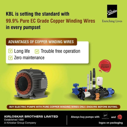 Kirloskar Chotu 0.5 HP Domestic Water Motor Pump |water pump 0.5hp| Pure Copper Winding | 1 year warranty