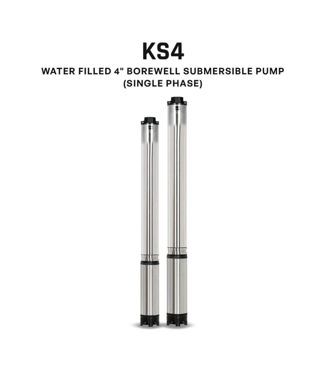 Borewell Submersible Pump, KS4H-3009, 3 HP, Single Phase, 220 Volts, Size 65mm