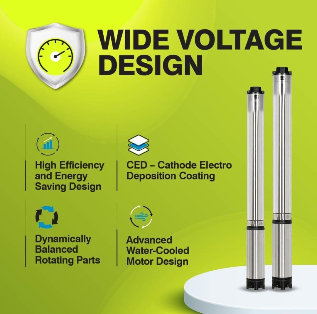 Borewell Submersible Pump, KS4H-3009, 3 HP, Single Phase, 220 Volts, Size 65mm