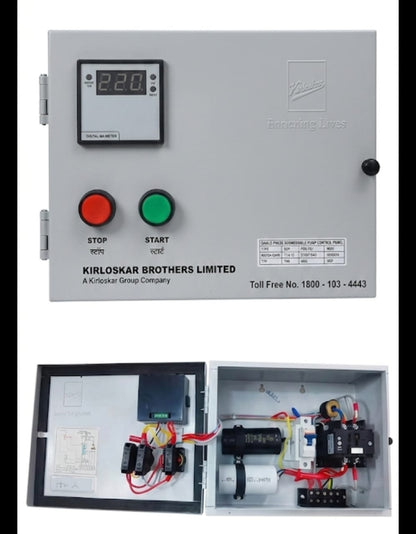 Kirloskar Heavy Duty Metal 1.5 HP Single Phase Submersible Pump Controller Motor Starter/Panel - Ideal for Domestic and Agriculture Motor (Multicolor)