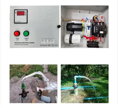 Kirloskar Heavy Duty Metal 1.5 HP Single Phase Submersible Pump Controller Motor Starter/Panel - Ideal for Domestic and Agriculture Motor (Multicolor)