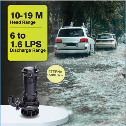 De-watering (Sewage) Pump, ETERNA 1500 CW+, 2 HP, Three Phase, 415 Volts, Size 50mm