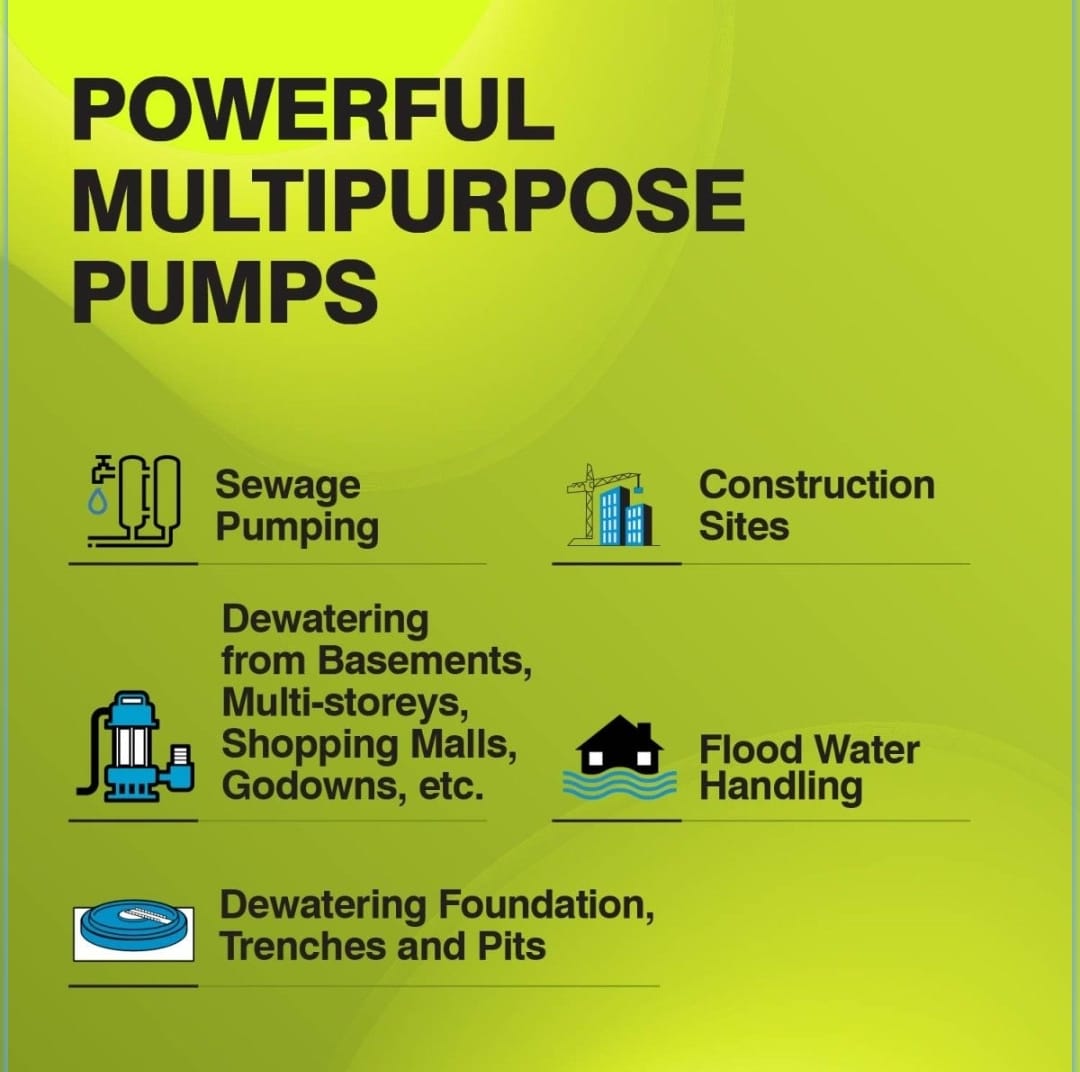 De-watering (Sewage) Pump, ETERNA 1500 CW+, 2 HP, Three Phase, 415 Volts, Size 50mm