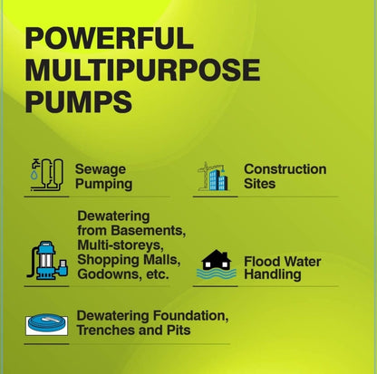 De-watering (Sewage) Pump, ETERNA 1500 CW+, 2 HP, Three Phase, 415 Volts, Size 50mm