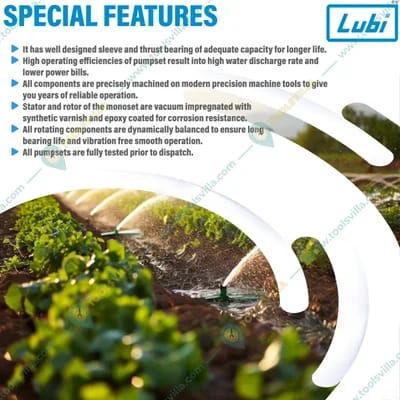 Lubi 1Hp Single Phase Openwell Submersible Pumpset With Controller, 26m Max. Head, 25X25mm (OCEAN100) - 1 Year Warranty