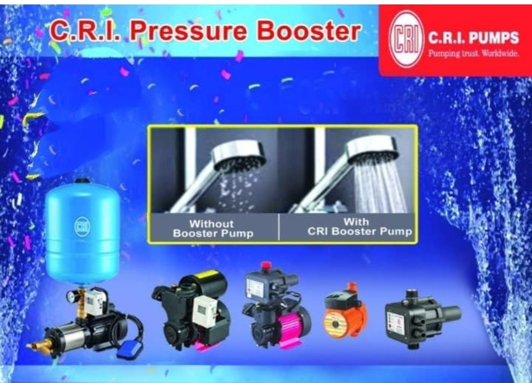 CRI pressure booster pump for home upto 2-3 bathroom and kitchen|0.5hp with automatic pump controller |water pump 0.5hp